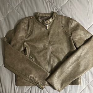Brown Faux Leather Jacket